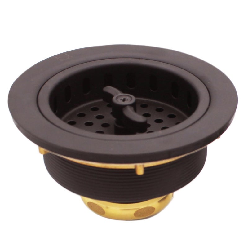 Westbrass D213-12 3-1/2" Wing Nut Twist Style Large Kitchen Sink Basket Strainer, Oil Rubbed Bronze - Image 1